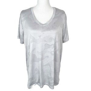 Tapout Shirt Women XL Extra Large Grey Short Sleeve Wrestling Dry Fit Active